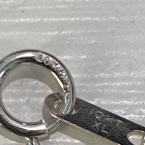 10K White Gold SUN Diamond Double Heart Necklace 18" Chain - Picture 12 of 16